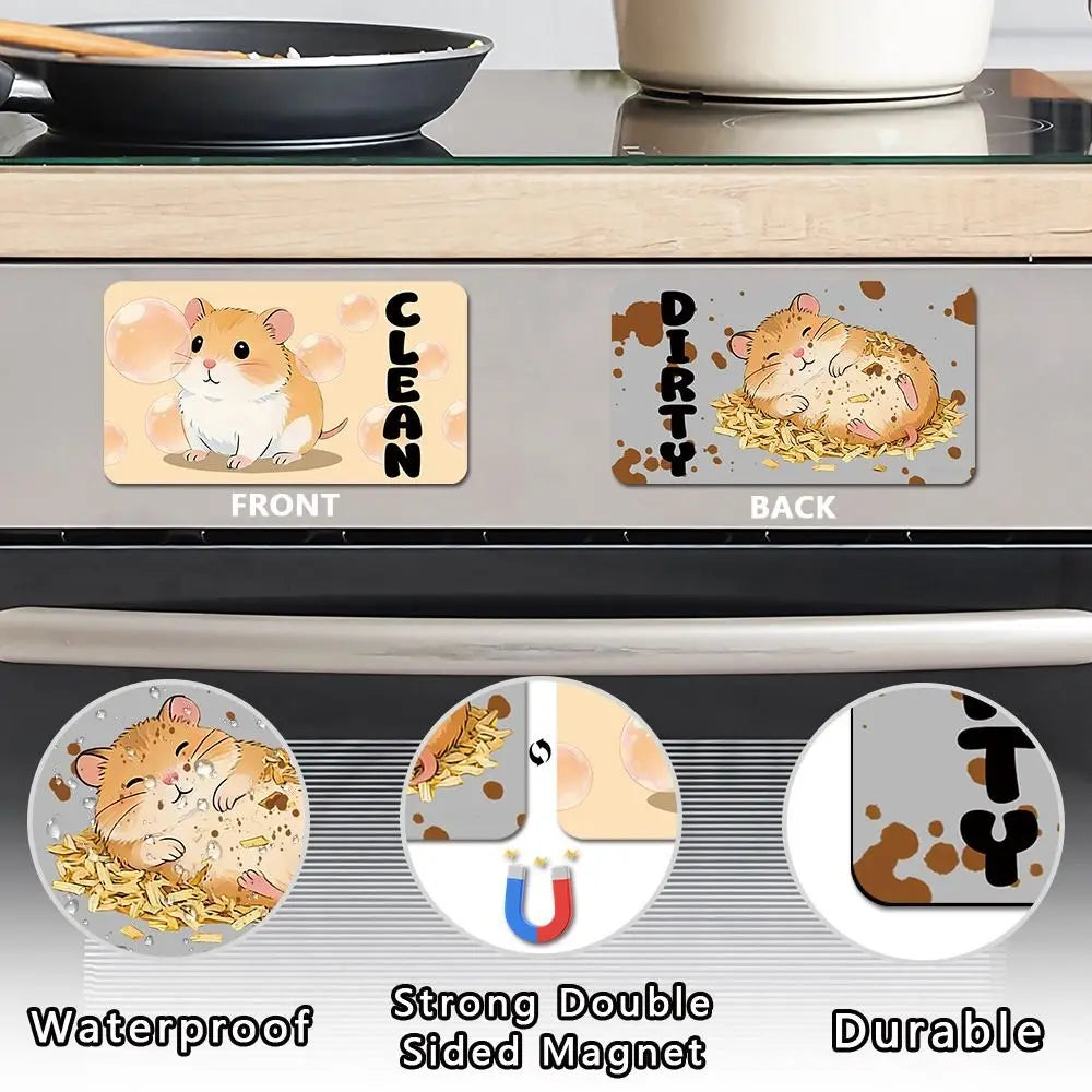 Cartoon Animal Dishwasher Magnet Clean Dirty Indicator Sign Dishwasher Magnet Sign Nixie