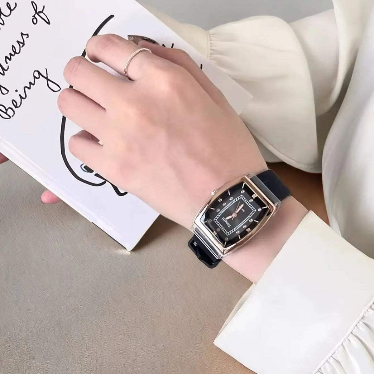 Timetti Retro Korean-Style Quartz Watch – Silicone Band Quartz Fashion Watch Nixie