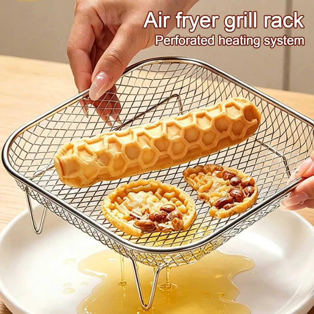 Non-Stick Stainless Steel Air Fryer Rack & Grill Basket Air Fryer Rack Nixie