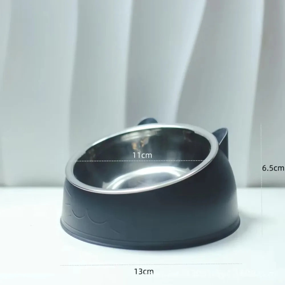 Stainless Steel Tilted Pet Bowl for Cats & Dogs | Ergonomic