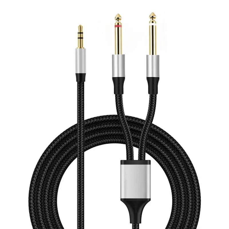 Nixie 3.5mm to Dual 6.35mm Audio Cable – Gold-Plated & DC Noise Audio Splitter Cable Nixie