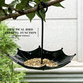 Heavy Duty Iron Hanging Bird Feeder with Large Tray – Garden Hanging Bird Feeder Nixie one size Black