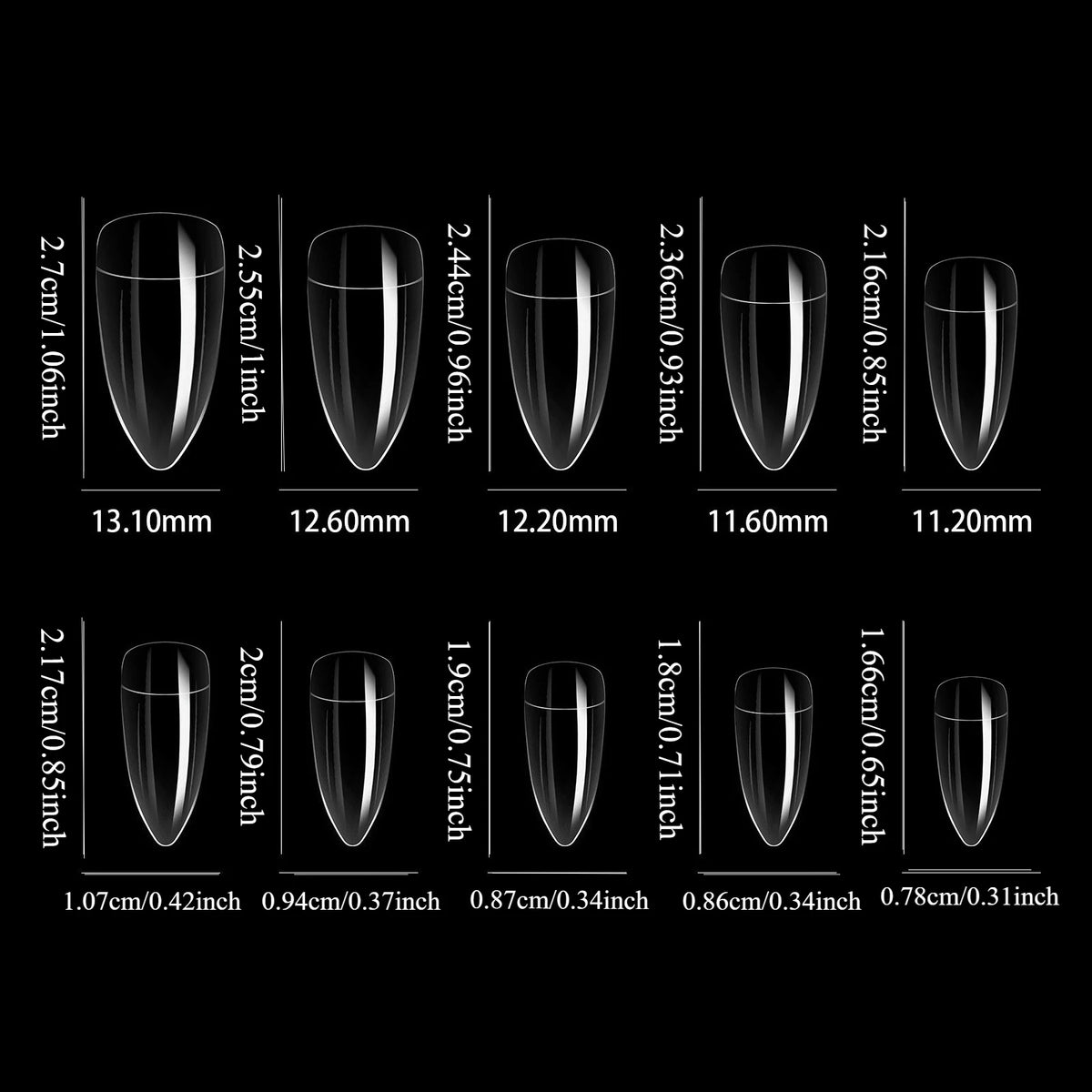 100Pcs Y2K Acrylic False Nail Tips – DIY Nail Art Set