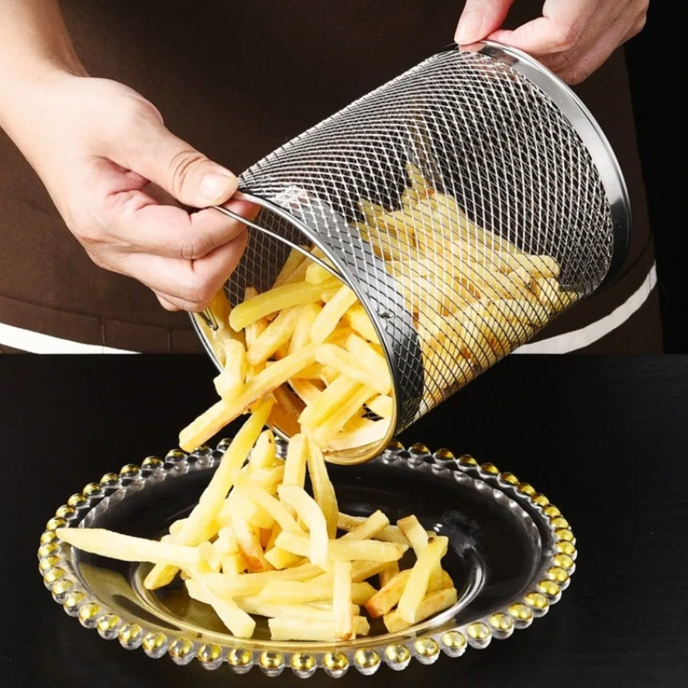 304 Stainless Steel 2L Deep Fryer Pot with Basket & Strainer Deep Fryer Pot Nixie