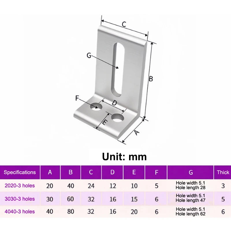 Aluminum Profile Support Brackets 2020 3030 4040 Frame Fix Aluminum Frame Bracket Nixie