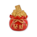 Resin Fortune Pouch Ornament – 4 Carved Designs, Red & Gold
