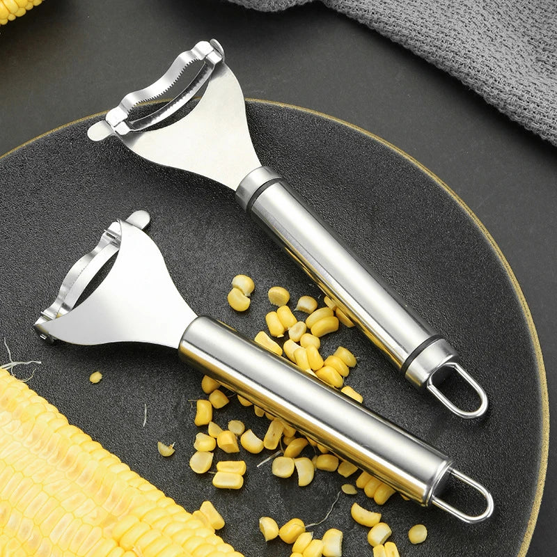 Stainless Steel Manual Corn Stripper & Kernel Remover Tool Corn Stripper Tool Nixie Silver
