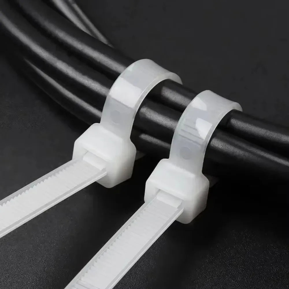 100 PCS Nylon Cable Ties Set – Black Self-Locking Zip Wraps Nylon Cable Ties Nixie