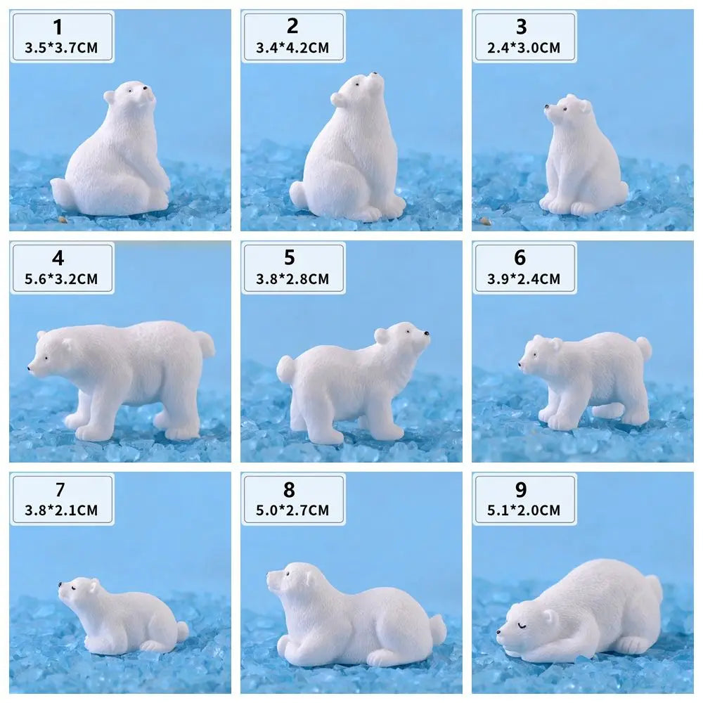 Polar Bear Resin Figurine – Micro Landscape & Fairy Garden Miniature