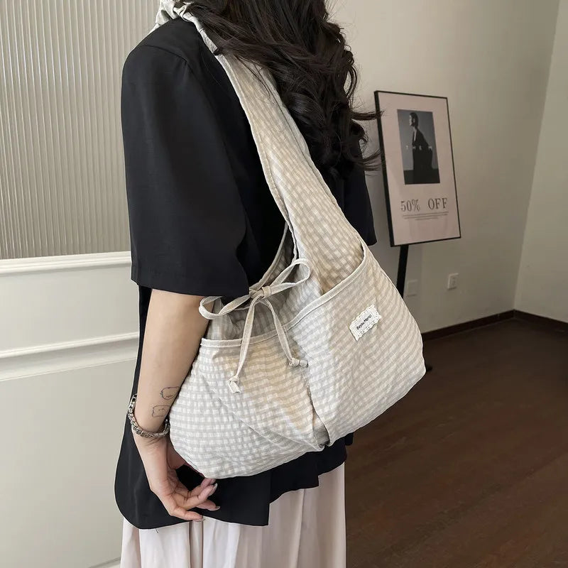 Korean Style Patterned Canvas Tote Bag – Large Capacity Women Canvas Tote Bag Nixie
