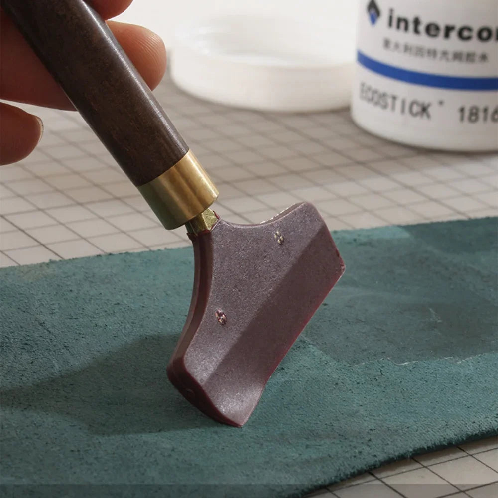 Leather Gluing Tool Sandalwood Handle DIY Leathercraft Glue Spreader Leather Craft Tool Nixie
