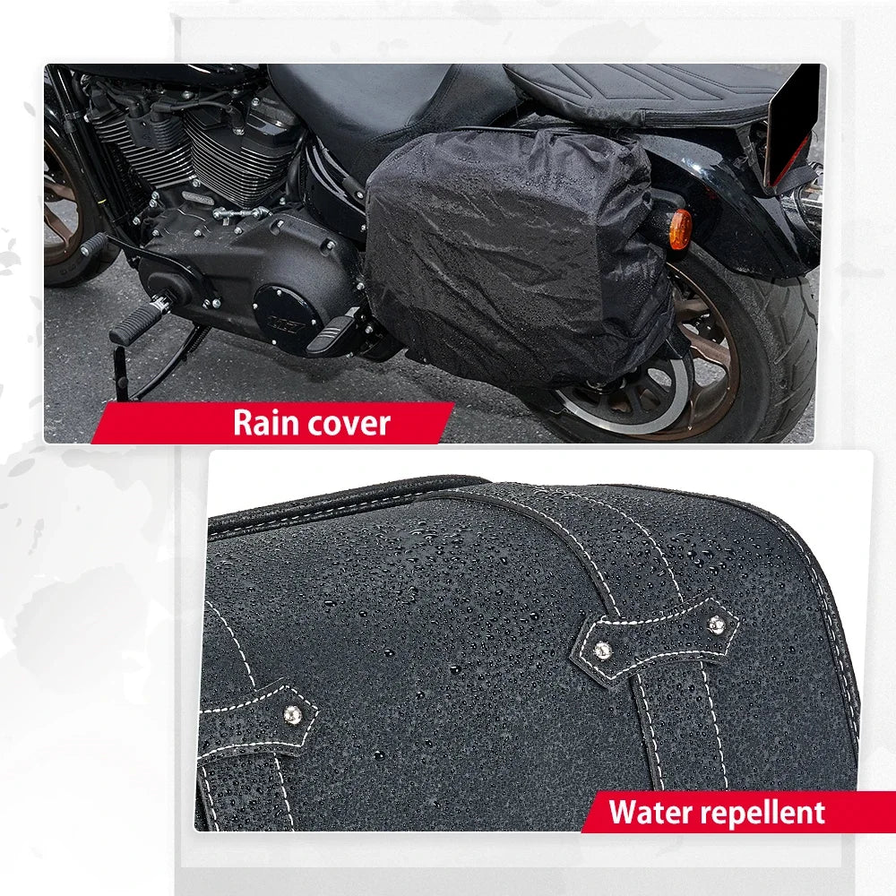 KEMIMOTO 20L Waterproof PU Leather Motorcycle Saddlebags Motorcycle Saddlebags Nixie