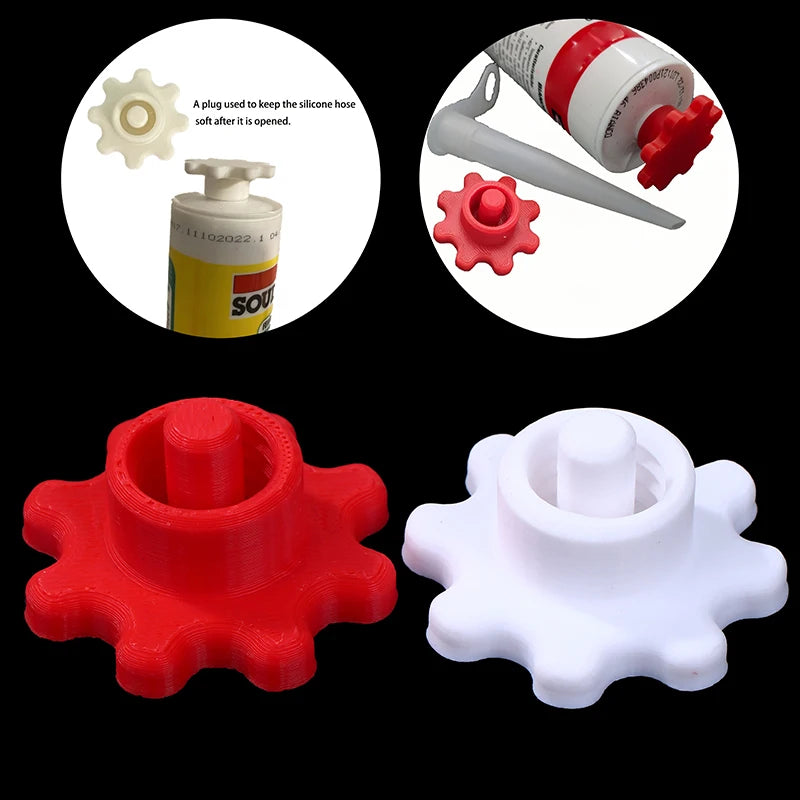 Silicone Tube Cover & Plastic Sealing Caps for Glue Bottles 4/5Pcs