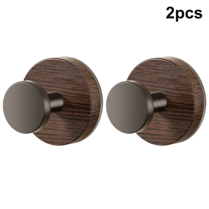 Walnut Wood Grain Suction Cup Hook | No-Drill Wall Hanger