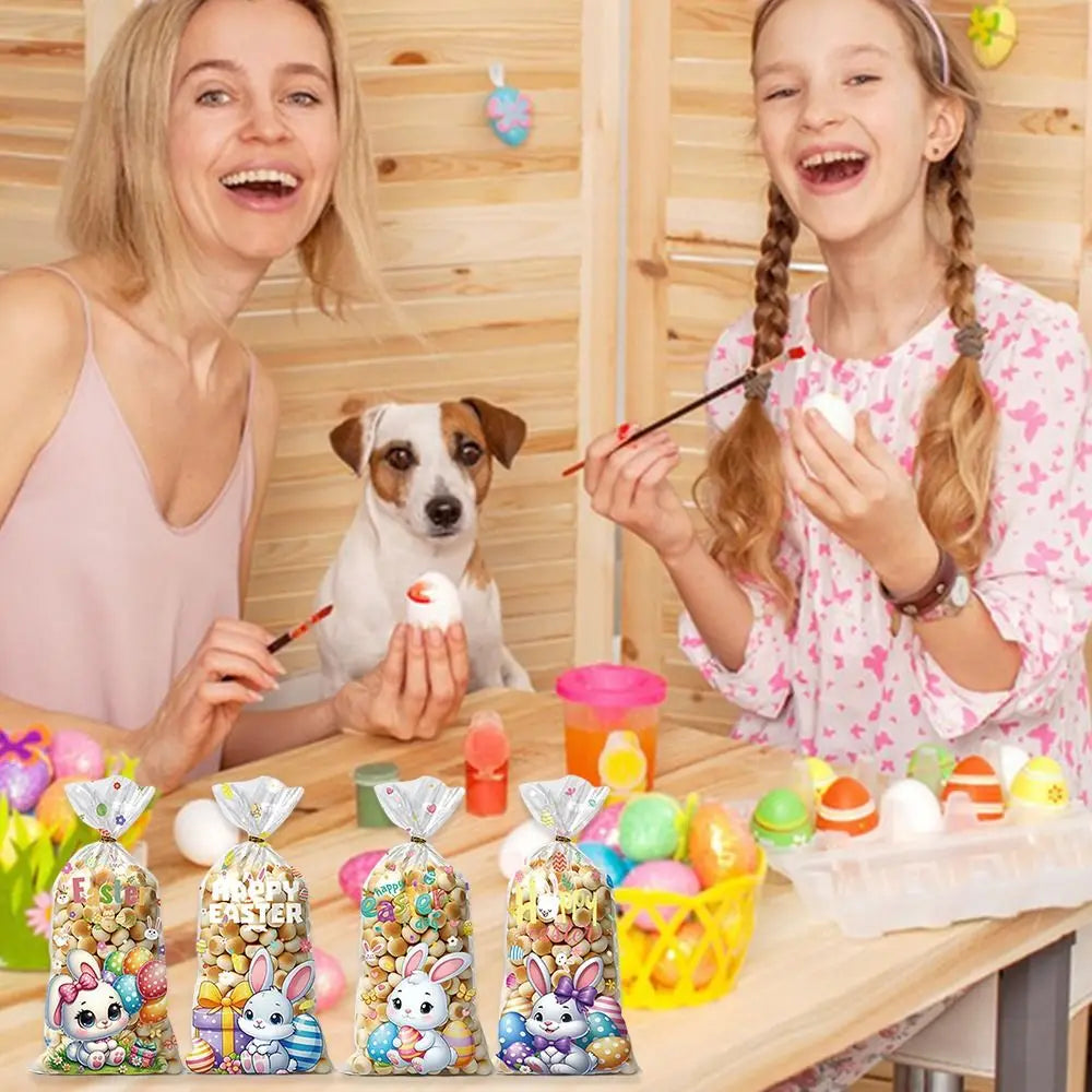 50PCS Multicolor Easter Gift Bags – Candy & Cookie Treat Pouches Easter Treat Bags Nixie