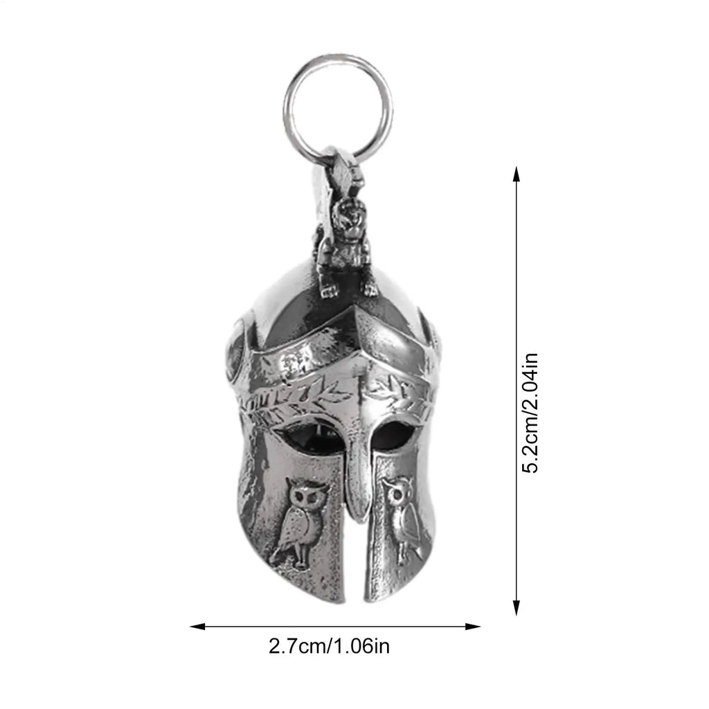 Retro Motorcycle Guardian Bell Roman Warrior Helmet Charm Pendant Motorcycle Bell Pendant Nixie